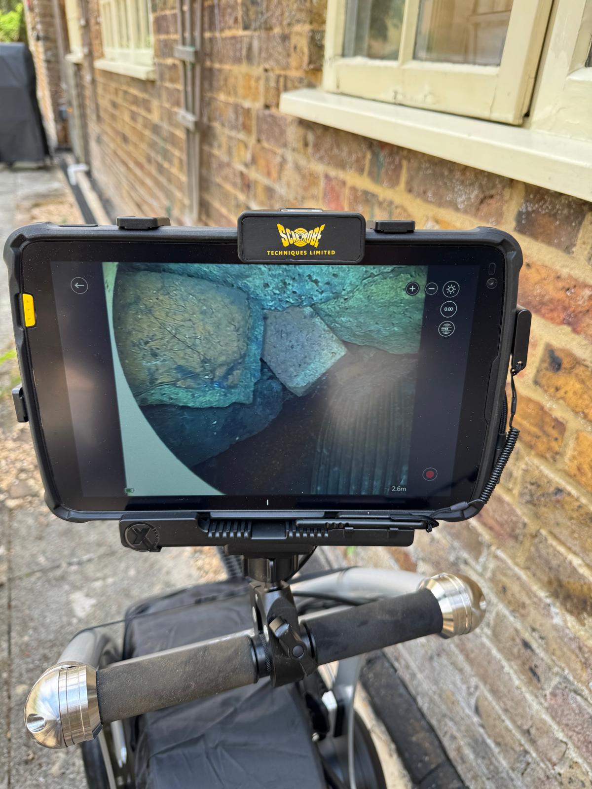 Live CCTV footage showing displaced drain joint