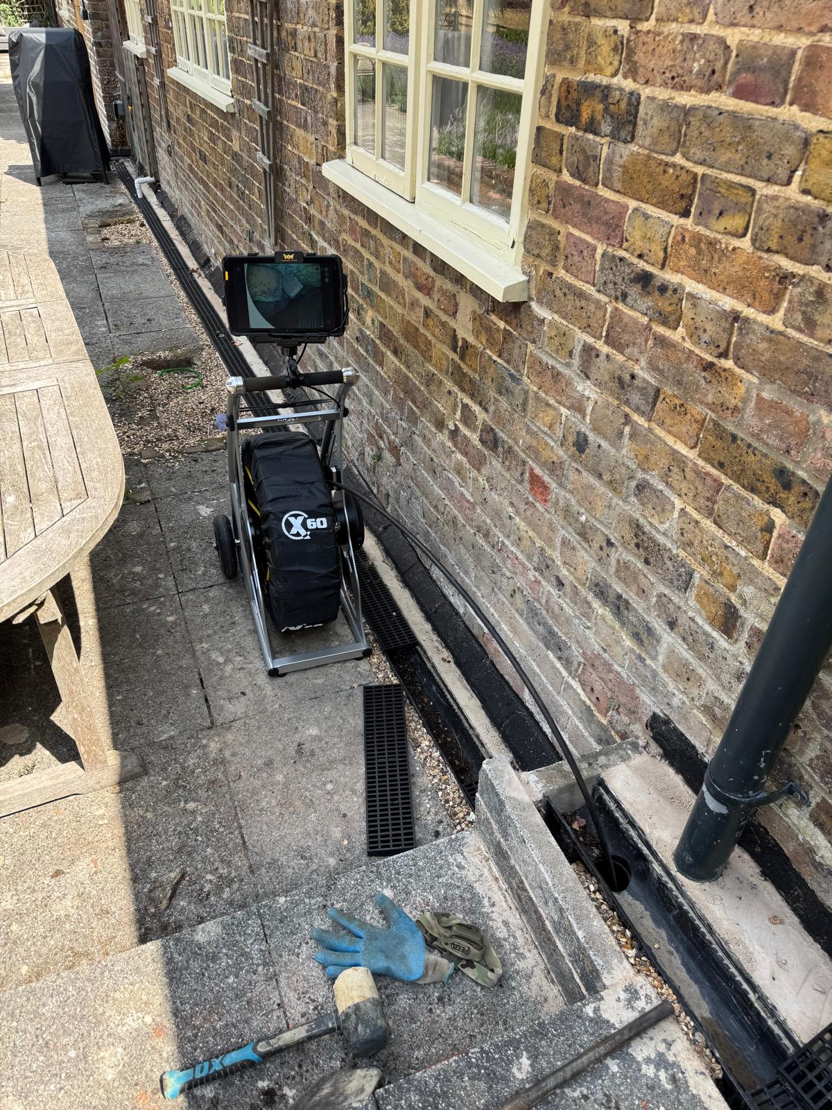 CCTV survey along channel drainage on property
