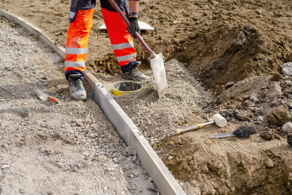 our team working on drainage installation